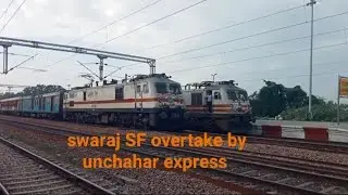 12471 swaraj SF overtake by 14217 unchahar express #train #railvlogger #indianrailways #railway