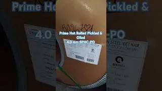 Prime hot rolled pickled & oiled steel coil, 4 mm thickness, grade Sphc Po From Sumikin Csvc #Sphcpo