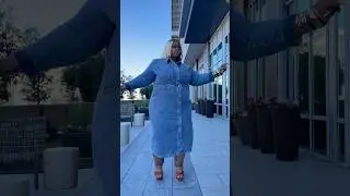 Denim plus size casual dress ￼