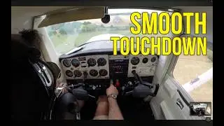 PPL Training Cessna 152 2nd Solo, Final landing, Runway 24 at Fairoaks