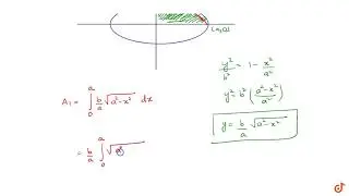 Area of the ellipse `x^2/a^2+y^2/b^2=1`