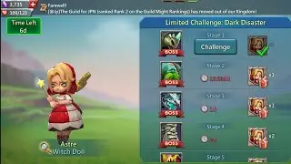 Limited Challenge: Dark Disaster Stage 1 - Lords Mobile | Witch Doll Astre Limited Challenge Event