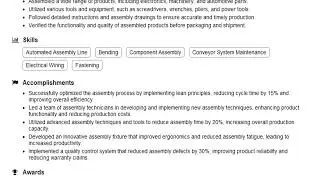 How to Create a Assembly Person Resume in 2 Mins | ResumeGemini