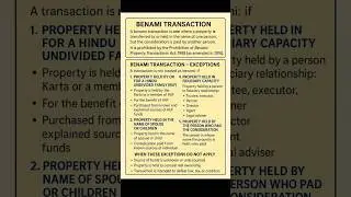 Benami Transaction🔥Tax Laws # Legal Knowledge #law students📌