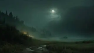 Moonlit Path in the night - Rain & Deep Ambience (12 Hours)