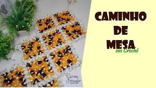 Caminho de Mesa em crochê com squares por Carine Strieder