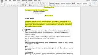 Consent Form Example