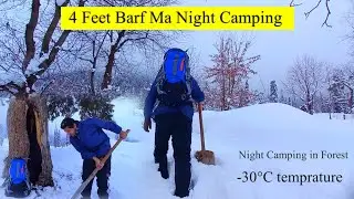 Solo Winter Night Camping in freezing temperatures & Deep Snow, -30&deg;c