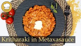 KRITHARAKI mit METAXA-HACKFLEISCH-SAUCE - Griechische Küche