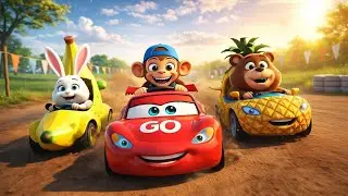 Crazy Animal Car Race! 🏁🚗 | Kids Cartoon