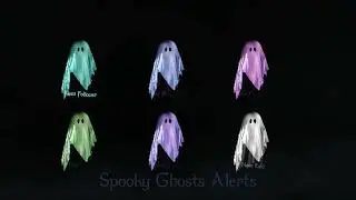 Cute Spooky Ghost Animated Alerts, Horror Twitch Stream Overlays, Pastel Gothic, Funny and Scary