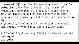 SQL Binary Operator | #03 Relational  Operator | Oracle Database