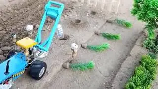 diy tractor tree planting machine science project | hole digger machine |@shancreator01 