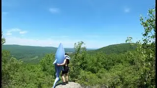Nibbles the Shark Adventuring on the Shawangunks Long Path Trail