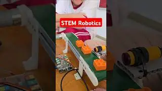 STEM Robotics Class: Building Arduino Conveyor Belt with Proximity Sensor #shorts #arduino #stem