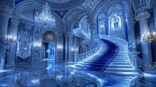 TitleMajestic Realms: Blue & Silver Fantasy Architecture | Luxury Palace Interiors & Exteriors