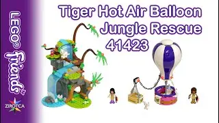 LEGO Tiger Hot Air Balloon Jungle Rescue | LEGO 41423 | LEGO Friends - Review, Unboxing & SpeedBuild