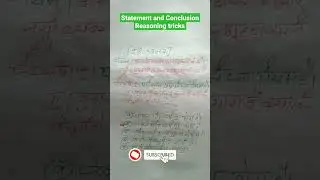 Statement and conclusion reasoning tricks | Kathan avn nishkarsh |#shorts