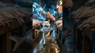 Owner Fails to Stop Dog&rsquo;s Dangerous Fish Theft! #funnycats #animals #kitten #animation #shorts