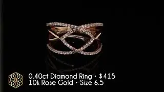 Geometric Diamond and 10k Rose Gold Ring