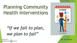 Planning Community Health Interventions Audio Lecture