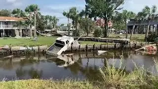 A quick view of some of the storm surge damage here in Horseshoe Beach FL. . #idalia