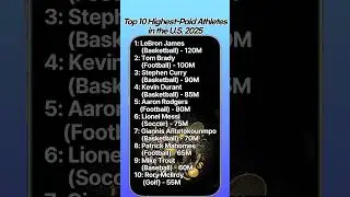Top 10 Highest Paid Athletes in the U S  2025