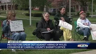 Protestors speak out against hiring of Myles Cosgrove by Carroll County Sheriff's office