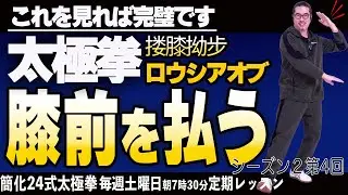 【太極拳レッスン】膝前を払う！肩・肩甲骨？簡化24式太極拳搂膝拗步ロウシアオブ。これを見れば完璧です!初心者からベテランまでの中村げんこうの太極拳、シーズン２第4回【土曜日、朝7時半】健康・瞑想・養生