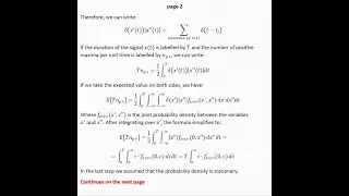 Formula for the Expected Number of Maxima of a Random Signal (Stochastic Processes, Fatigue Damage)