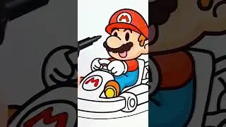 Super Mario Kart Coloring Fun for Kids! #Shorts #SuperMario #colors  #cartoon #mario #colorpage