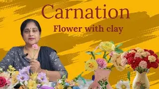 Carnation flowers making with clay