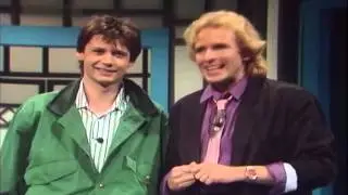 Thomas Gottschalk mit G&uuml;nter Jauch bei 'Na sowas' 1987