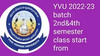 YVU Degree 2nd&4th Semester Classes march 2023/Yogi vemana university commencement of classes