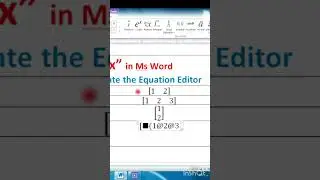 How to Type Matrix in Ms Word