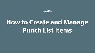 Punch Lists Tutorial Video