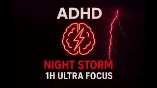 ADHD Focus Boost ⚡ 40Hz Brain Waves + Rain & Thunder | 1H Pomodoro