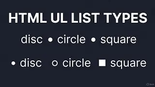 HTML UL List Types Explained🔥HTML ul Tag list bullets | disc circle square