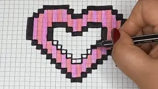 DIY Handmade Pixel Art | How to draw a cute Heart | Valentines Day Mothers Day | Draw with Me