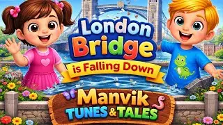 London Bridge Is Falling Down 🌉 @ManvikToonss | Classic Nursery Rhyme for Kids | 3D Animation