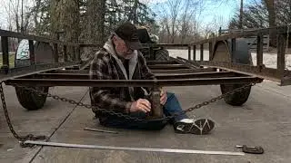Repairing Trailer With Bent Angle Iron Under Floor & at Gate.