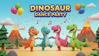 Dinosaur Dance Party 🦖💃🎉 | Fun Dance Song for Kids | Animagic Studio