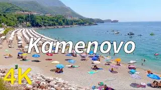 Пляж Каменово, Будва, Пешеходная экскурсия 4K по Черногории - июль 2024 г.