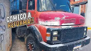 COMEÇOU! A Reforma do MB 1313 - O Desafio da Funilaria (parte1)
