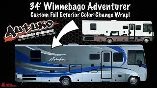 34&rsquo; Winnebago Adventurer custom full exterior color-change wrap!