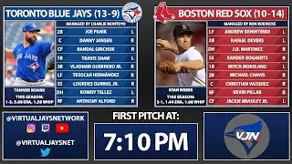 VJN | TOR (13-9) @ BOS (10-14) | T. Roark vs. R. Weber | April 21st, 2020