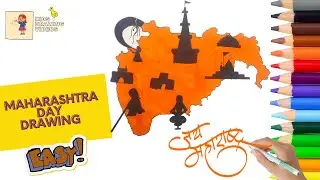 Maharashtra Day special Drawing and Painting | Step by Step Drawing - महाराष्ट्र दिवस