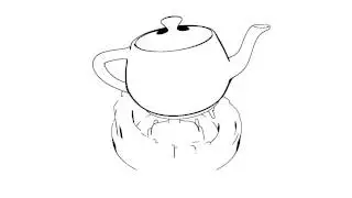 RenderMan RIS Custom Edge Detector Integrator Walking Teapot