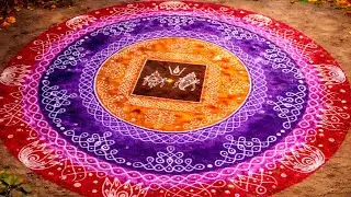 Sankranthi Special Colourful Rangoli 🌈 | Easy Muggu for Makar Sankranti | 2026