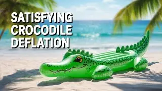 Satisfying Deflation of a Small Intex Crocodile 🐊✨